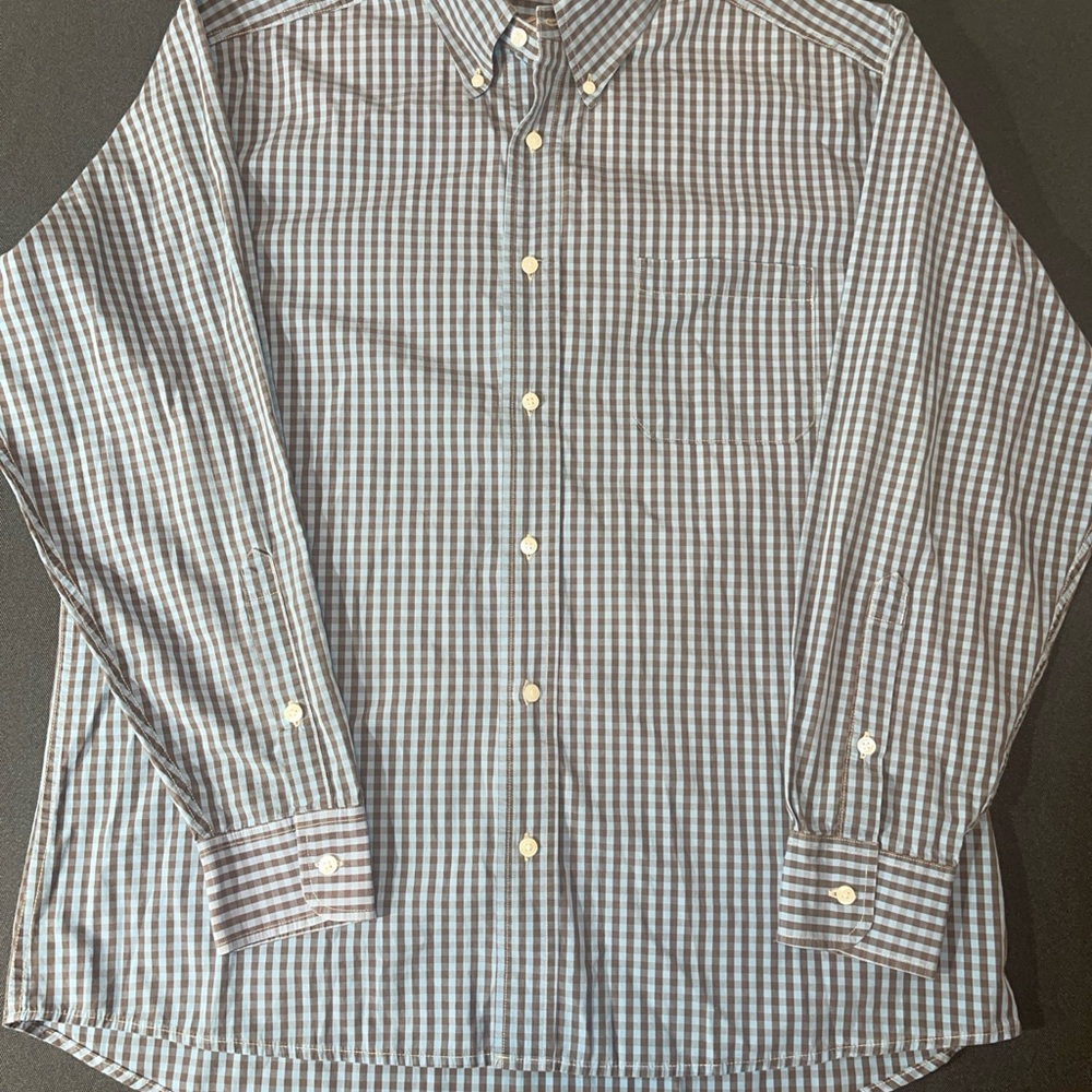 Bills Khakis Dress Shirt Plaid Long Sleeve Button Up USA MADE Mens Size XL